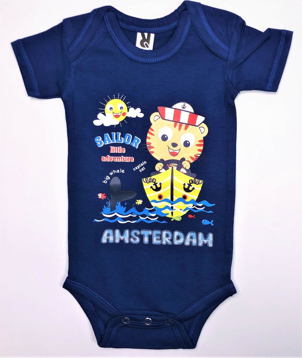 Romper blauw Amsterdam sailer babys | Maat 68